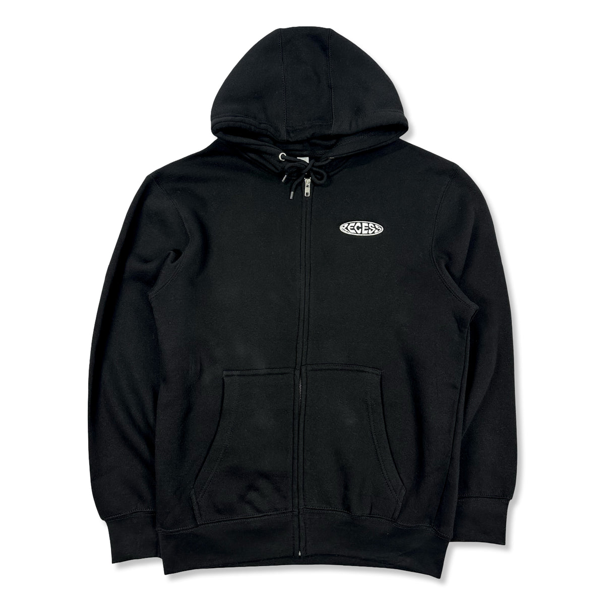 Fisheye Embroidered Zip Hoody - black – Recess